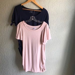 Navy/Pink Maternity Shirt Bundle